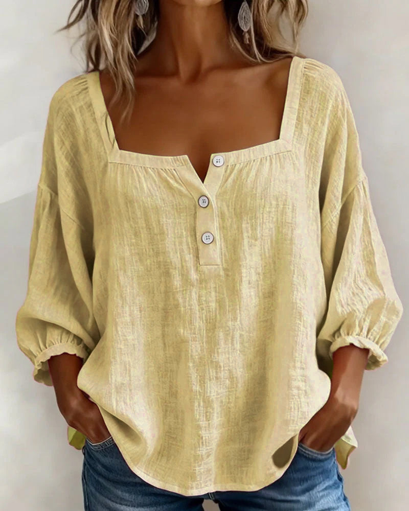 Sherri™ | Elegant Blouse with Square Neckline