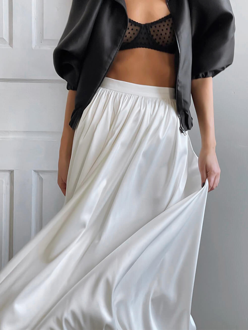 Jupe trapèze taille haute française
