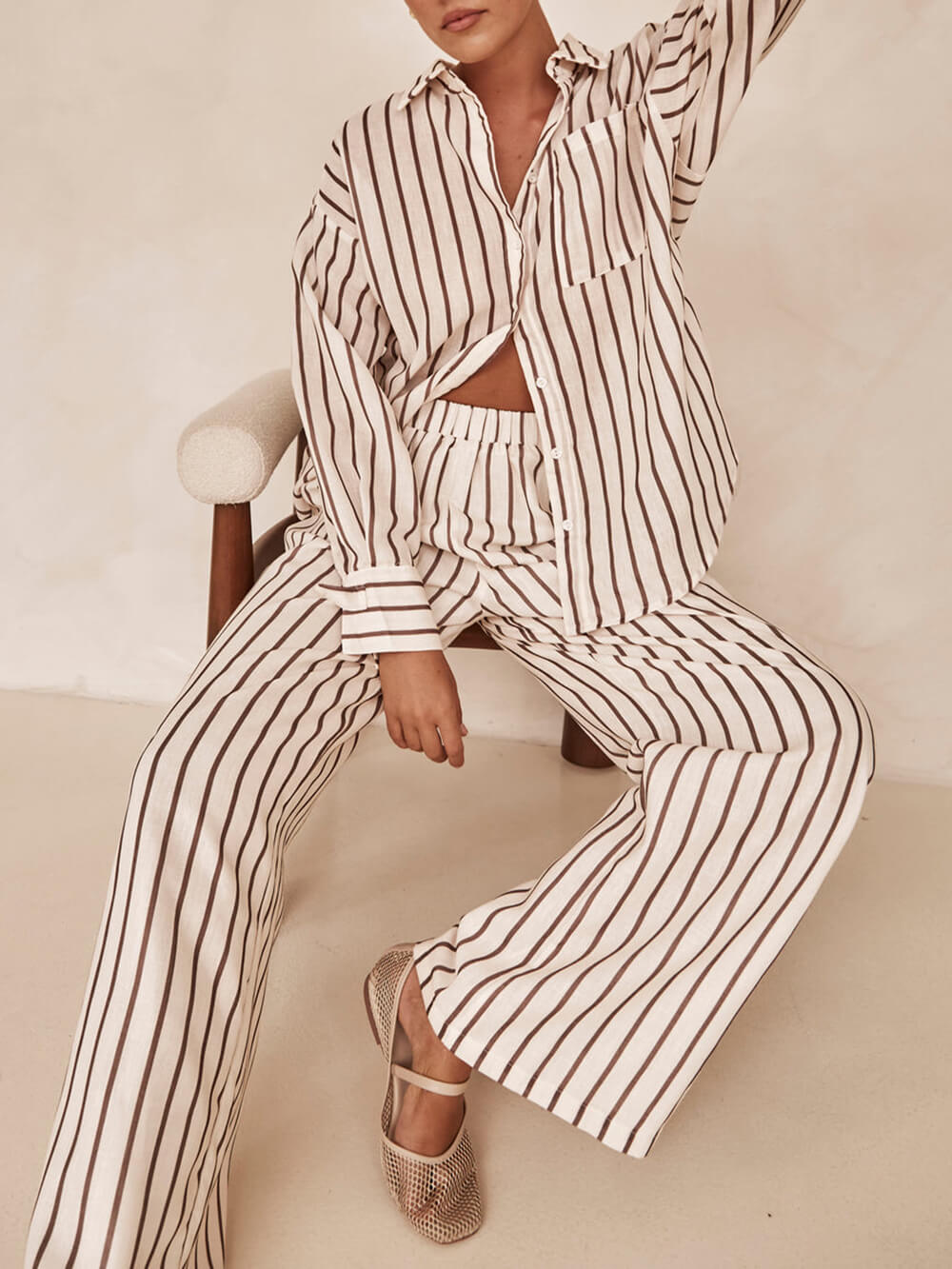 Set Lässiges Top und Hose mit weitem Bein