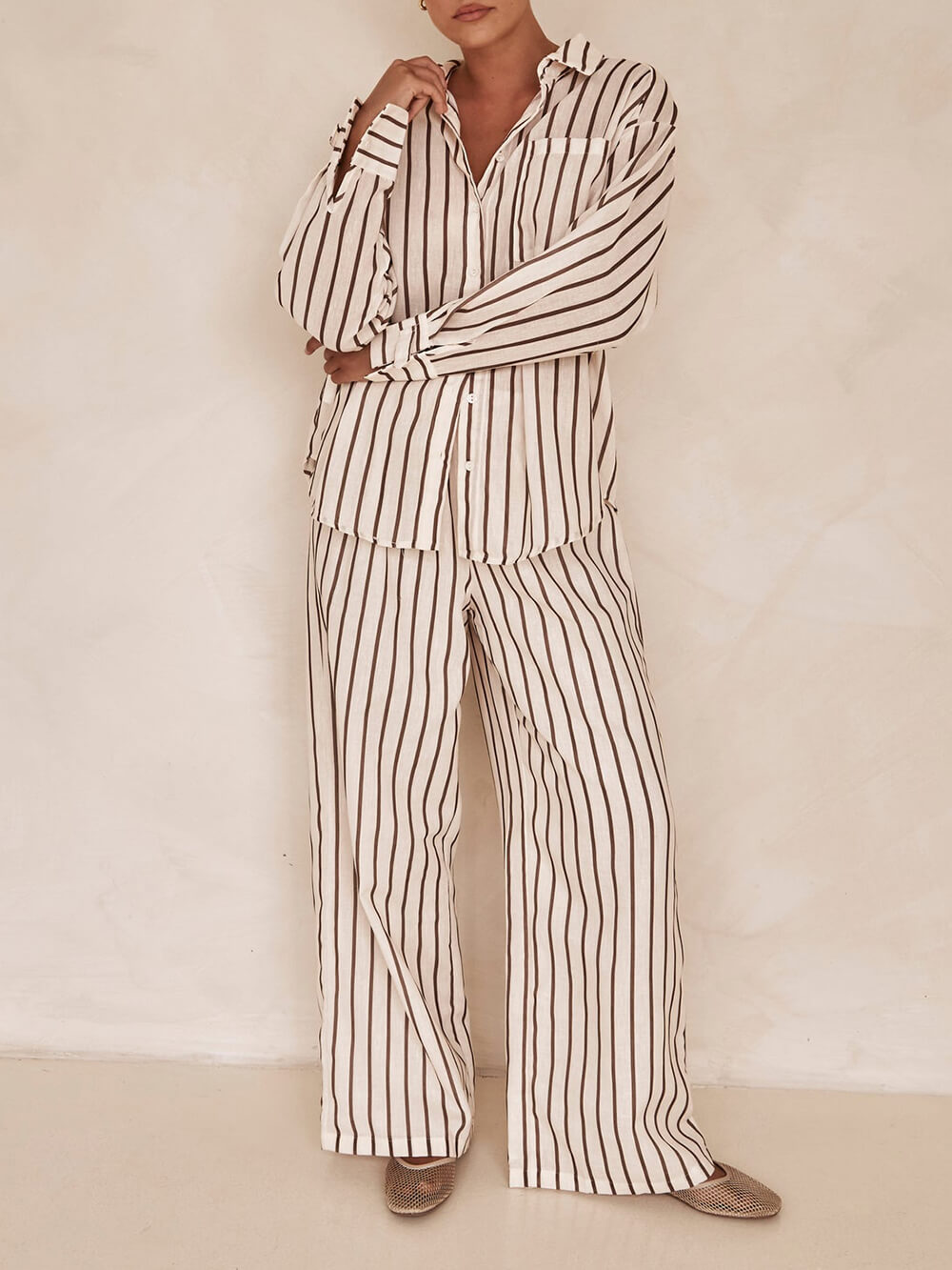 Set Lässiges Top und Hose mit weitem Bein