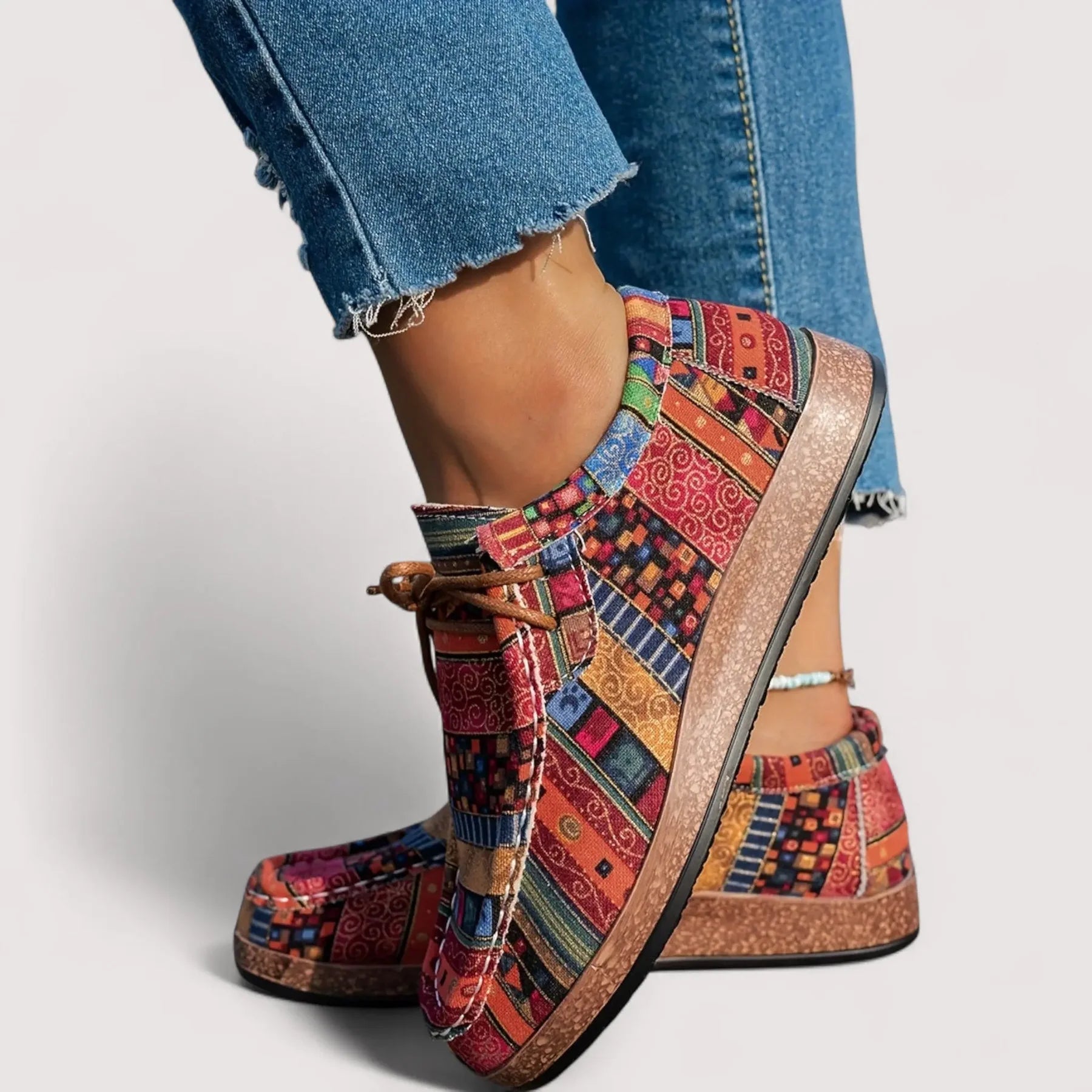 DAKOTA | Boho Lace-Up Sneakers for Artistic Everyday Style