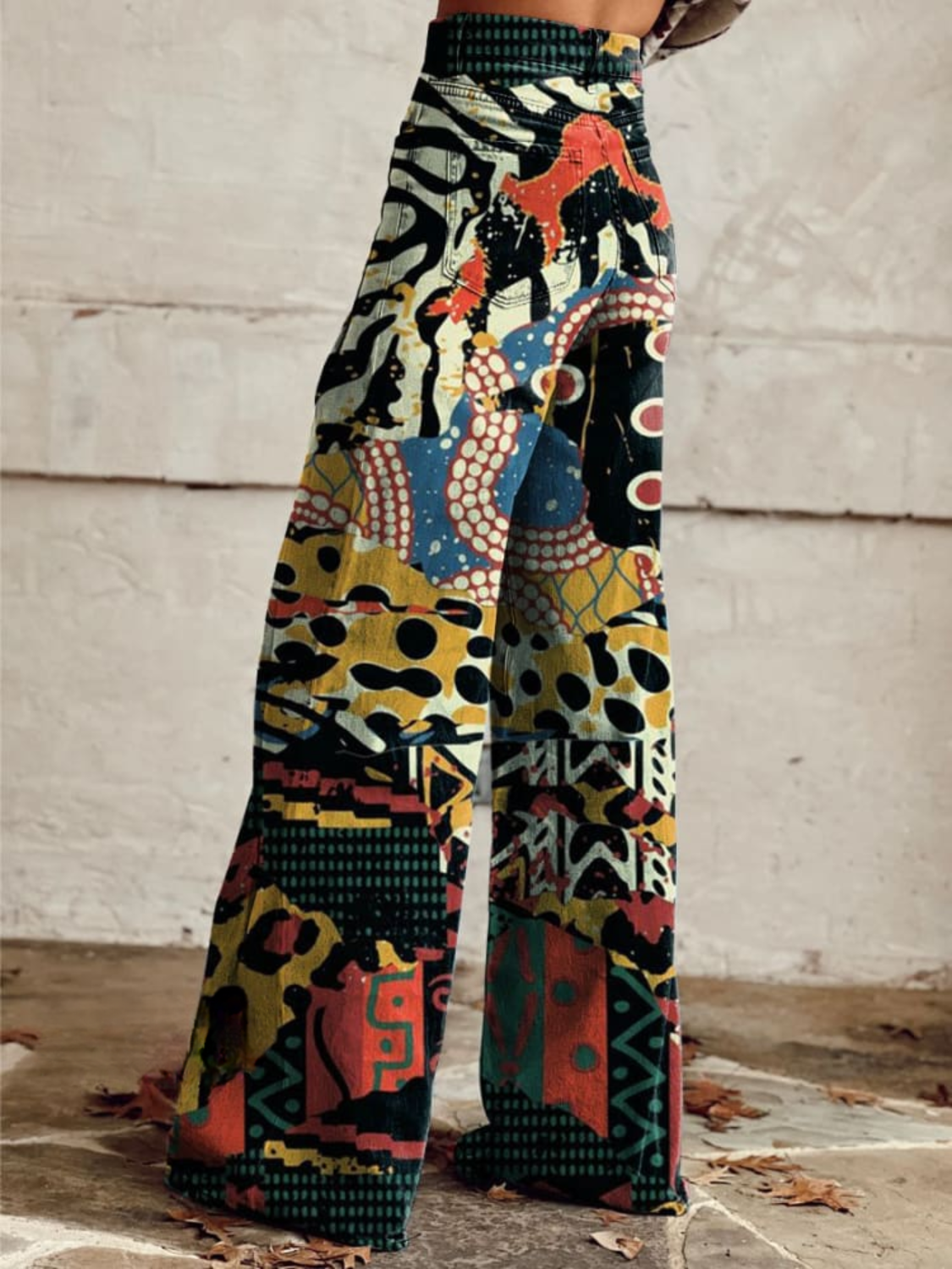 ÉLODIE | Wide Pants with Elegant and Bold Artistic Pattern