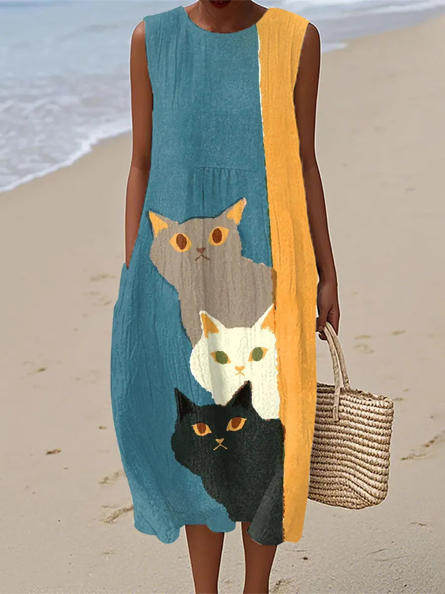 Paisley | Vintage Cat Art Dress