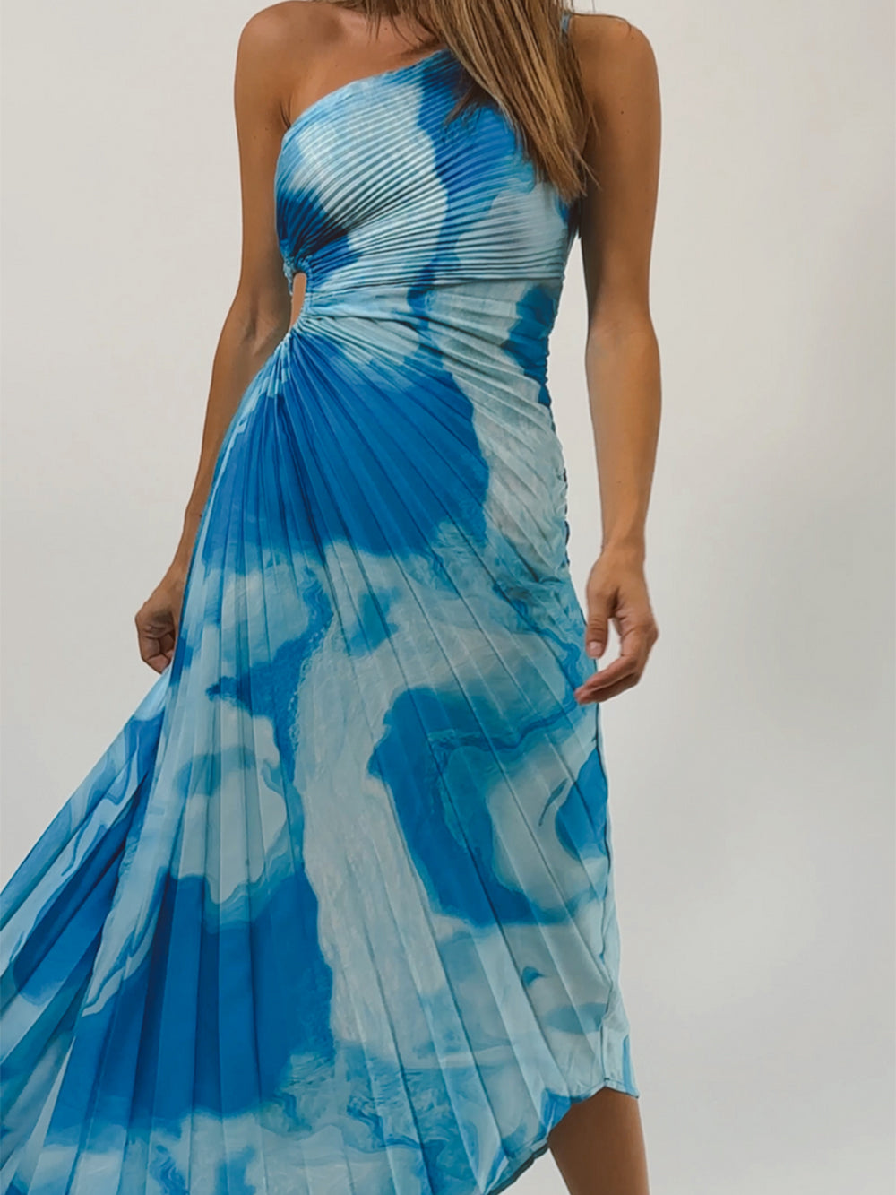 Midikleid Surfblau