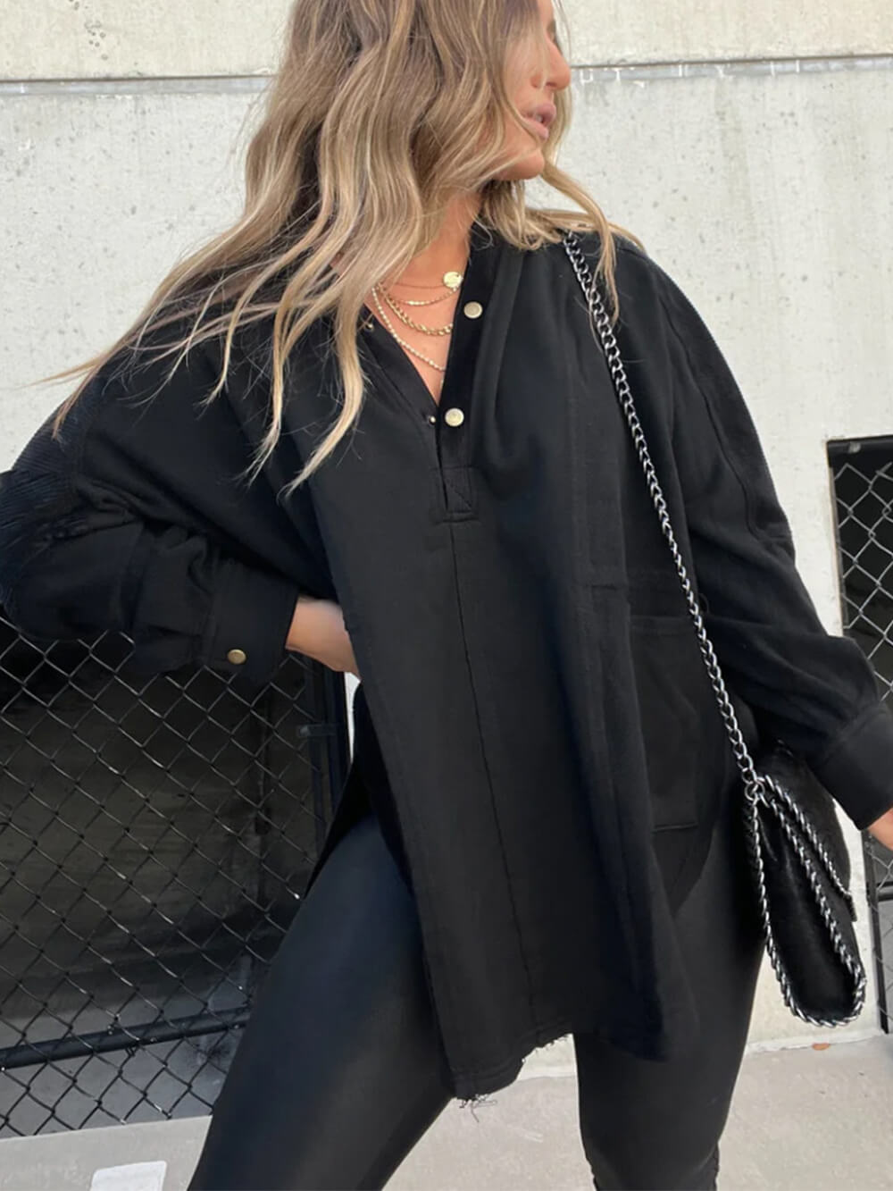 Lässiger, weit geschnittener Sweatshirt Tong Fashion