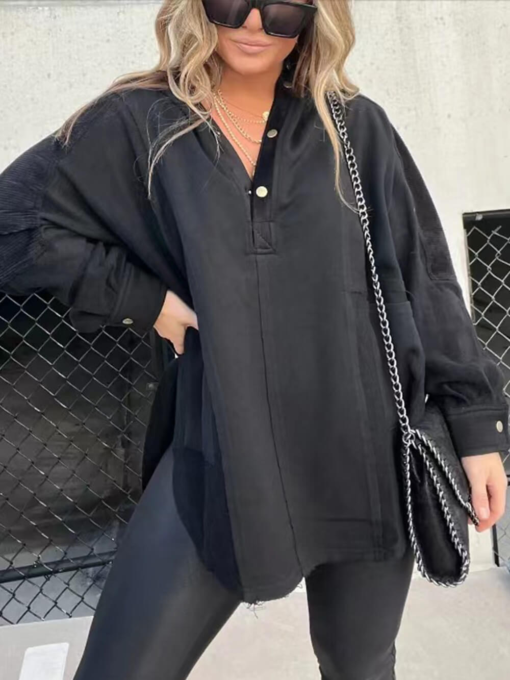 Lässiger, weit geschnittener Sweatshirt Tong Fashion