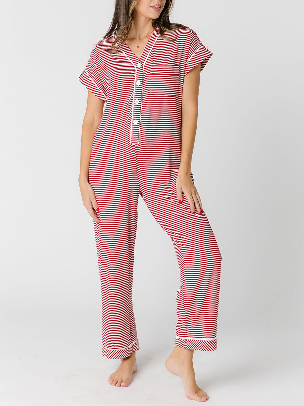 Pyjama Jumpsuit gestreift