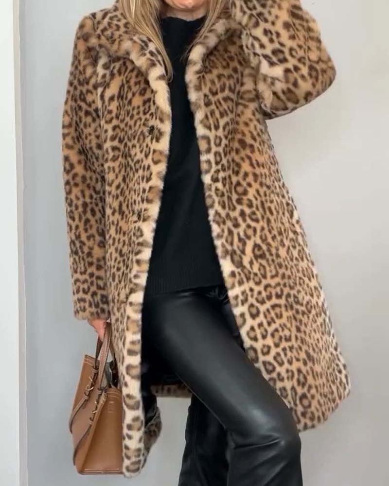 BIANCA | Long Leopard Coat with Timeless Elegance and Refined Comfort