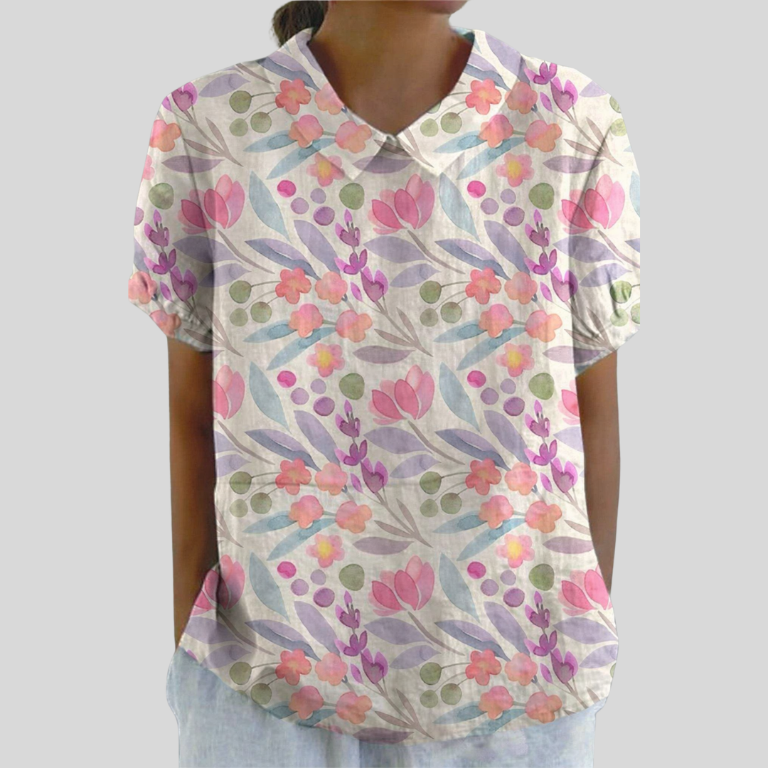 Aurelie™ | Graphic Floral Print Blouse