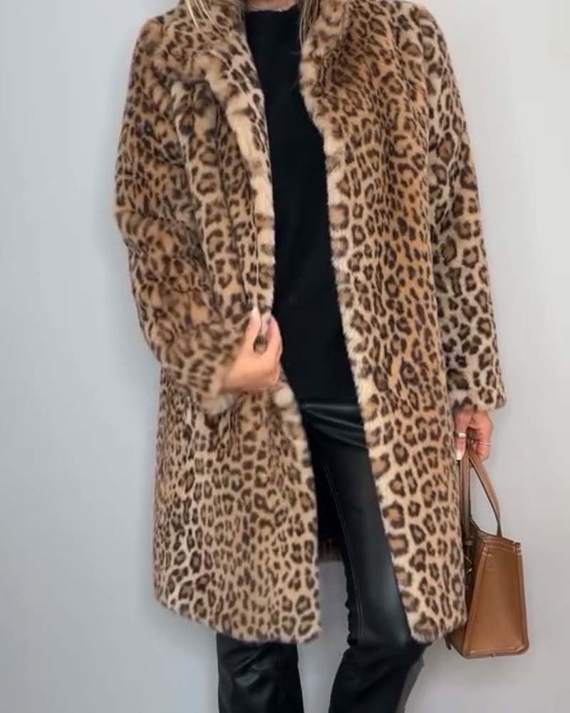 BIANCA | Long Leopard Coat with Timeless Elegance and Refined Comfort