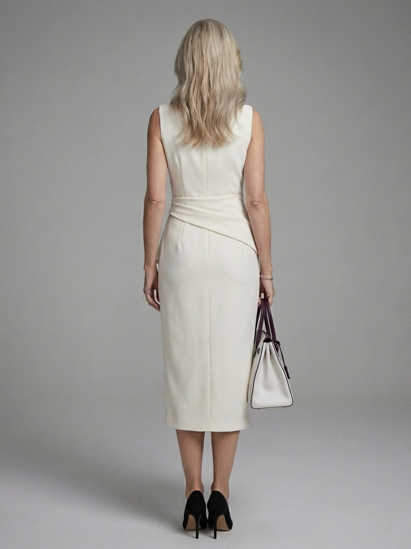 Lunara | Asymmetrical Midi Dress without Sleeves