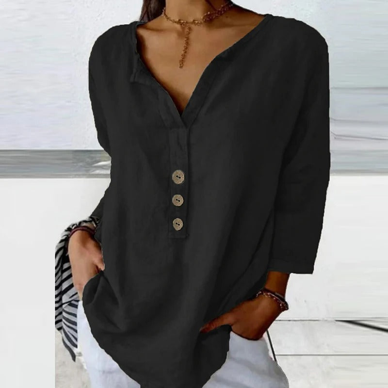 Solenya™ | Cotton-Linen Blouse