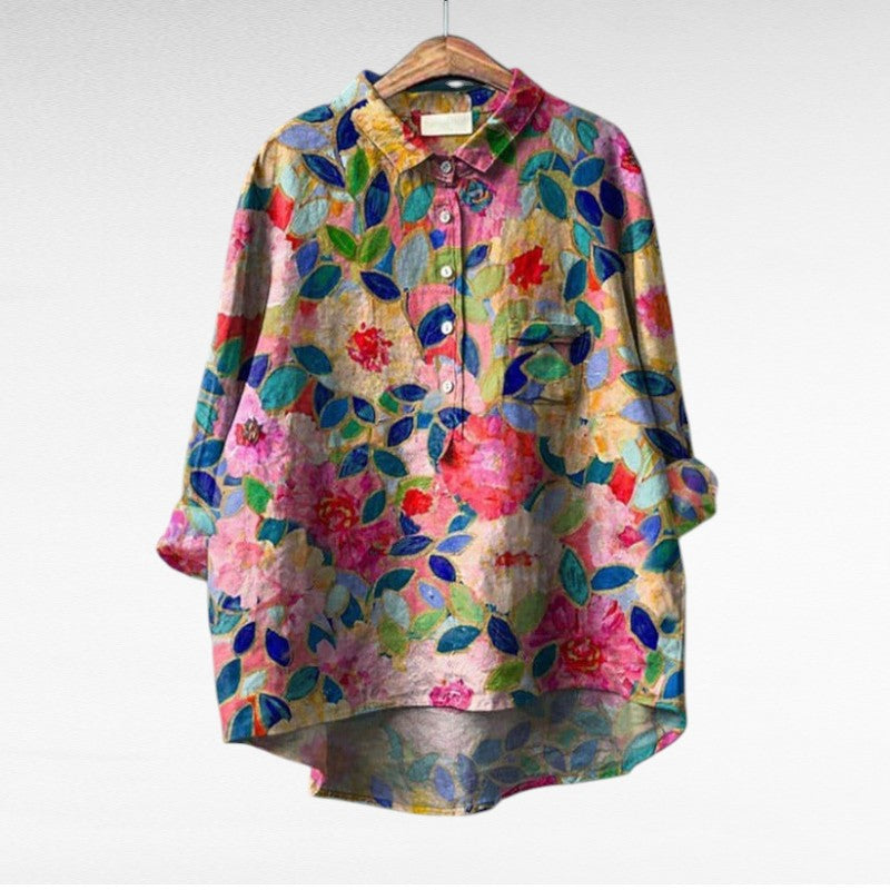Seraphine™ | Artistic Floral Blouse