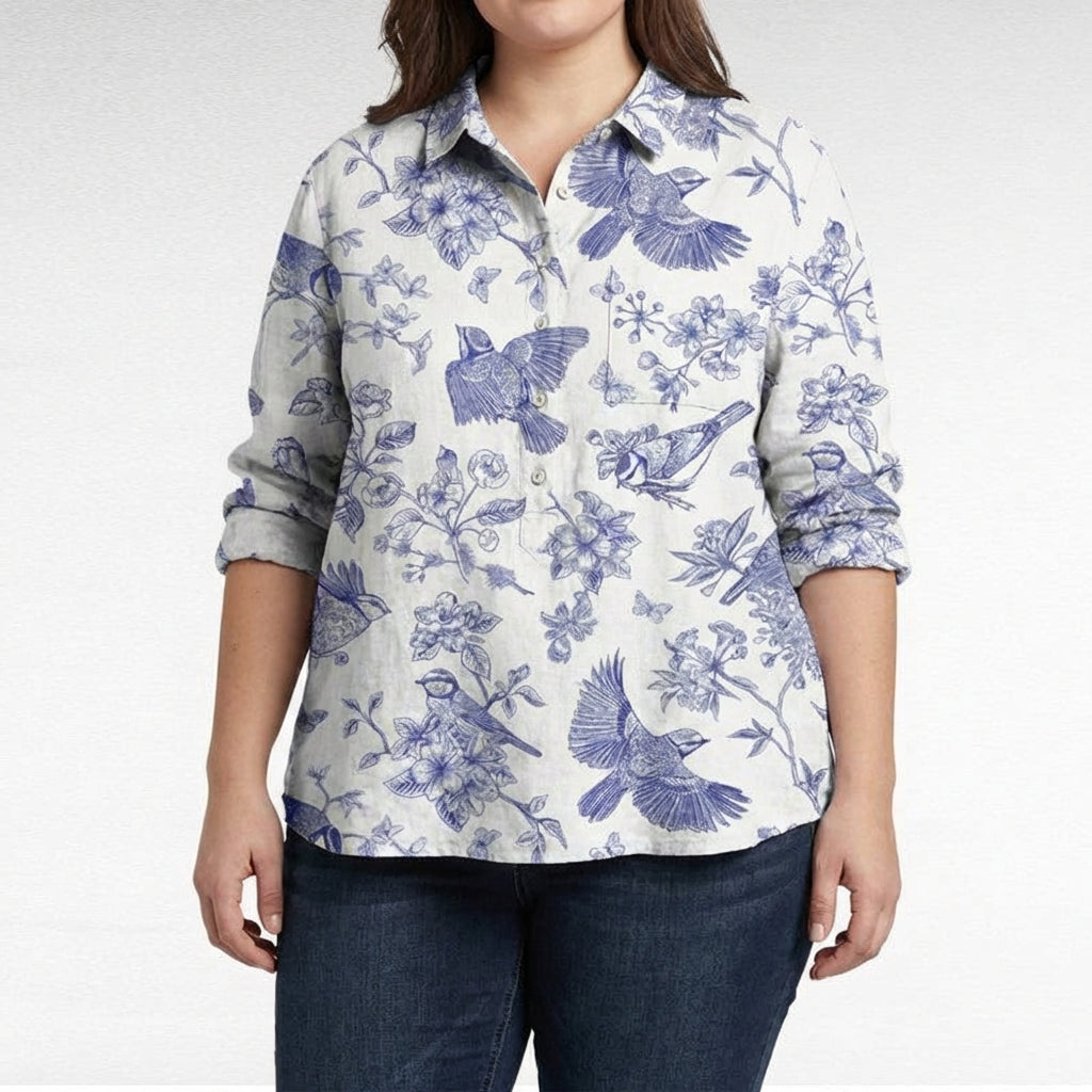 Claire™ | Elegant Summer Linen Blouse