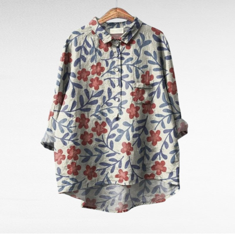 Seraphine™ | Artistic Floral Blouse
