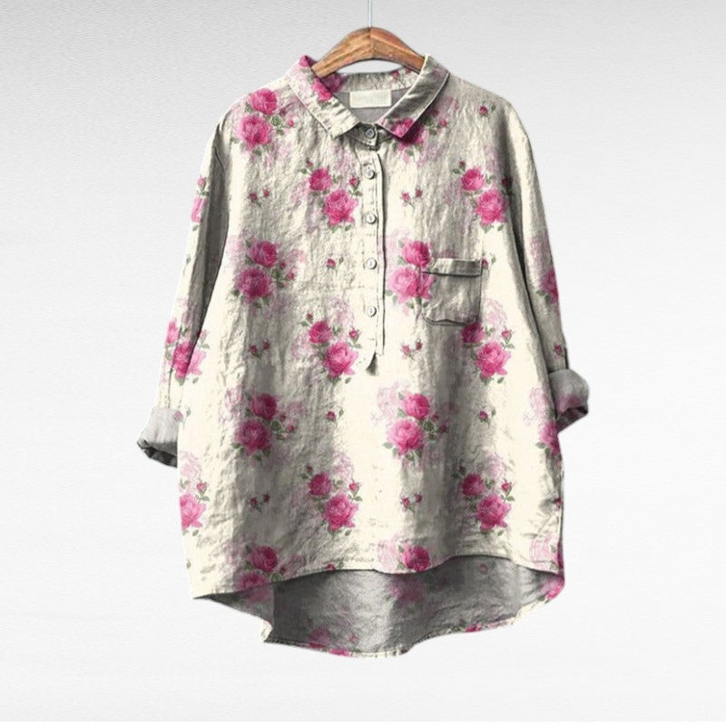 Seraphine™ | Artistic Floral Blouse