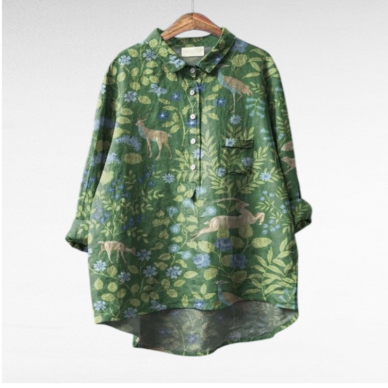 Seraphine™ | Artistic Floral Blouse
