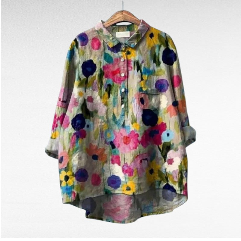 Seraphine™ | Artistic Floral Blouse
