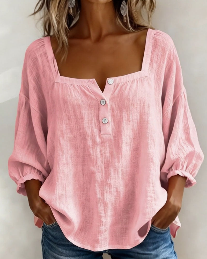 Sherri™ | Elegant Blouse with Square Neckline