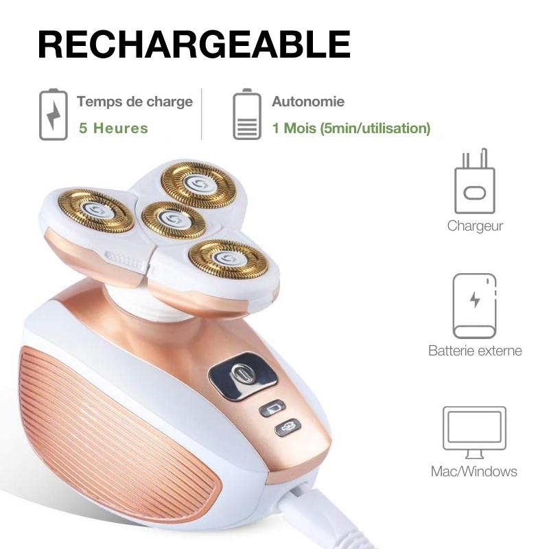 Rasoir sans fil rechargeable et étanche