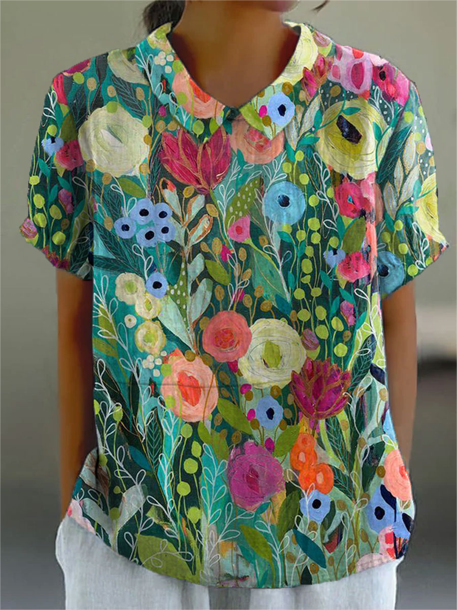 Marguerite™ | Watercolor Floral Shirt
