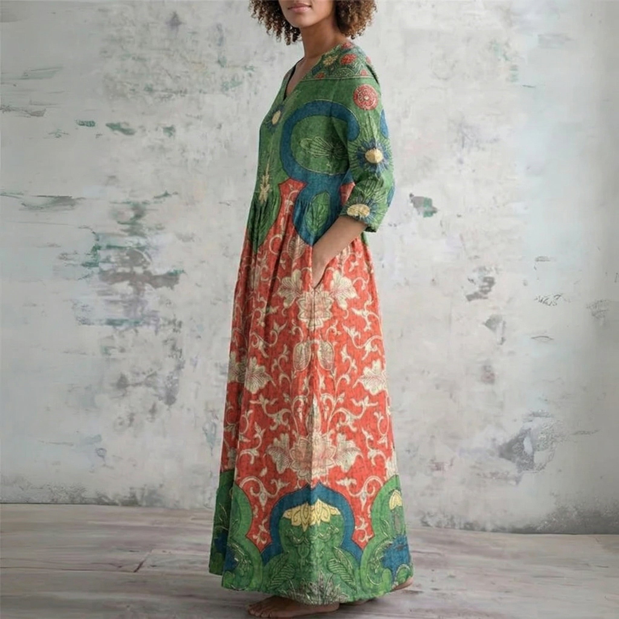 LYRA | Vintage Floral Maxi Dress for Timeless Grace and Comfort
