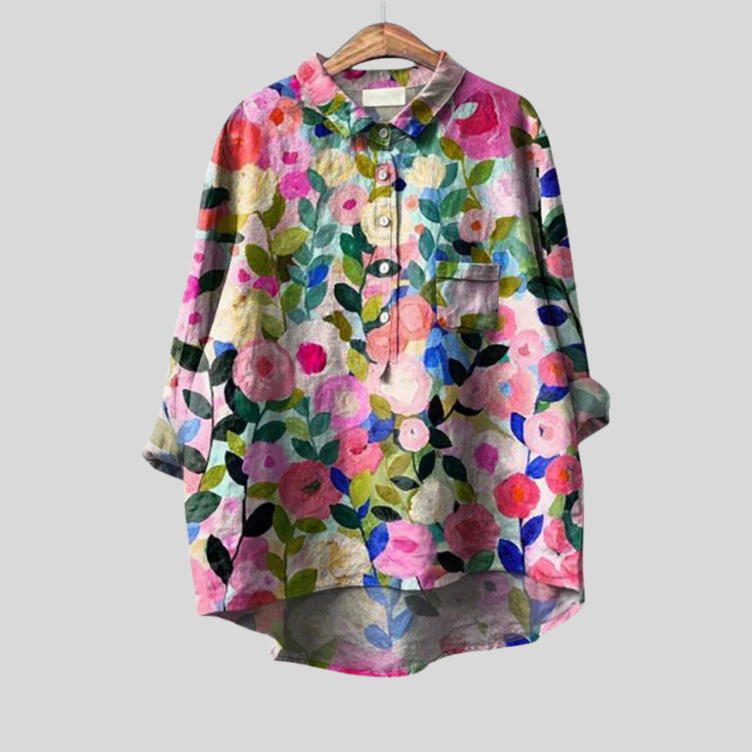 Seraphine™ | Artistic Floral Blouse