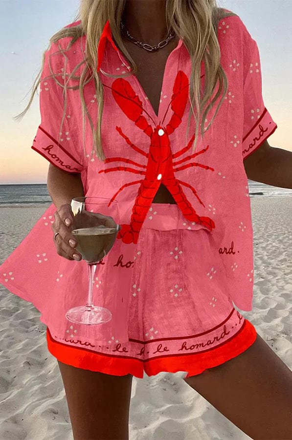 Piper | Matching Shorts Set with Button-Down Top and Ruffle Hem