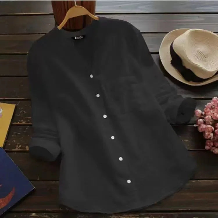 Autumn™ | Solid V-Neck Blouse