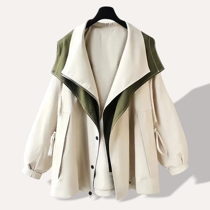Zweifarbige wind- und wasserabweisende Jacke