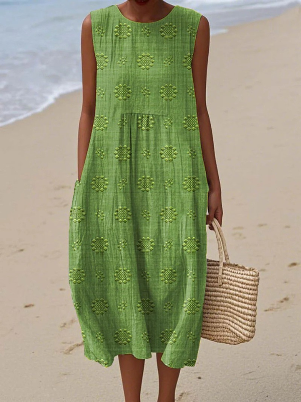 Lucille | Embroidered Floral Midi Dress