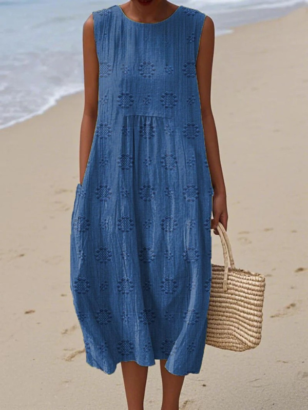 Lucille | Embroidered Floral Midi Dress