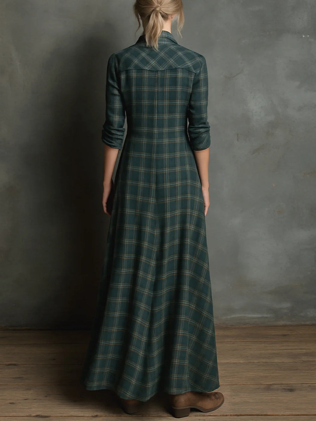 Valentina | Long Checked Dress