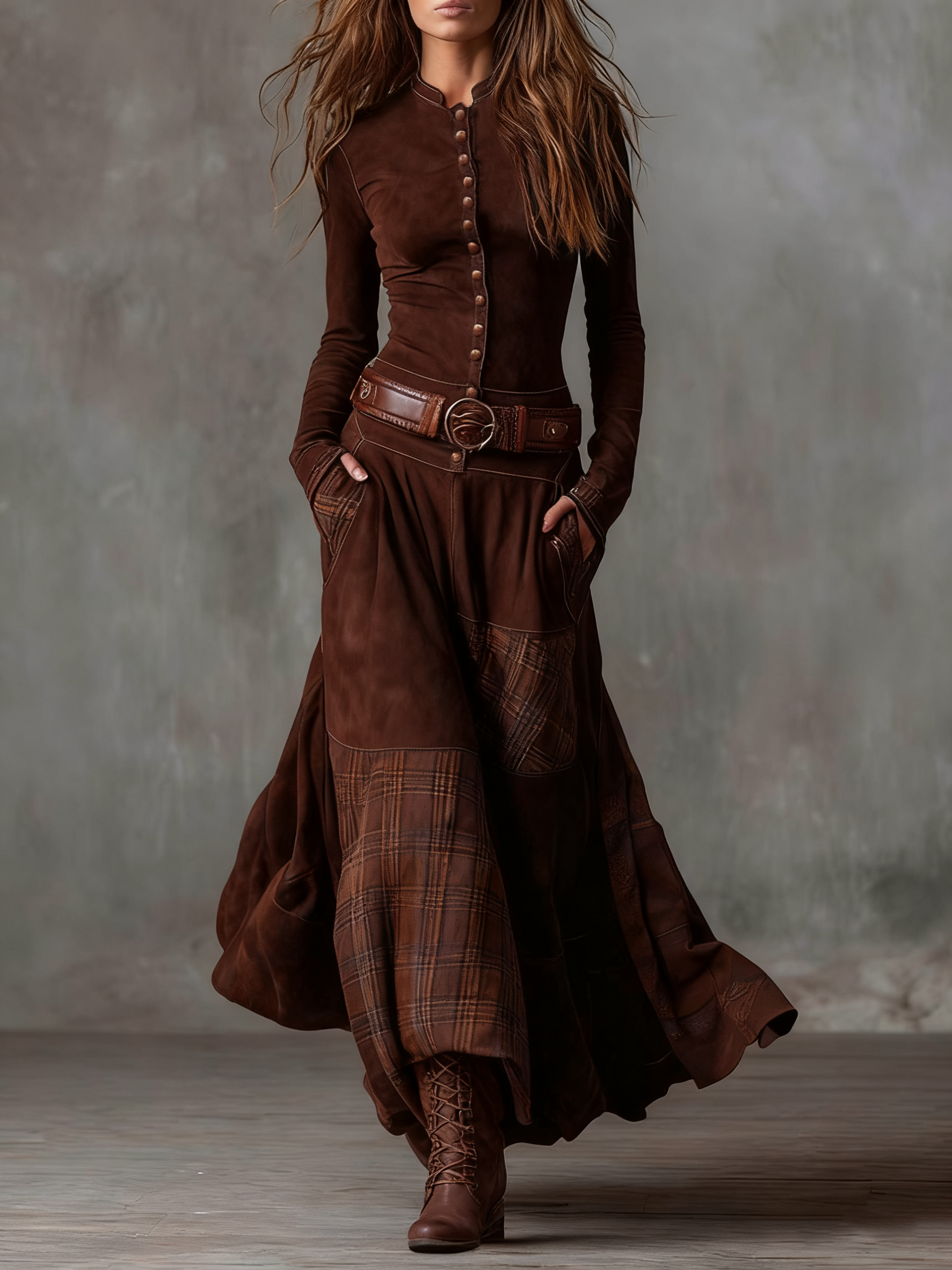 LEONORA™ | Long vintage dress with a flattering fit and timeless boho look (Includes Belt)