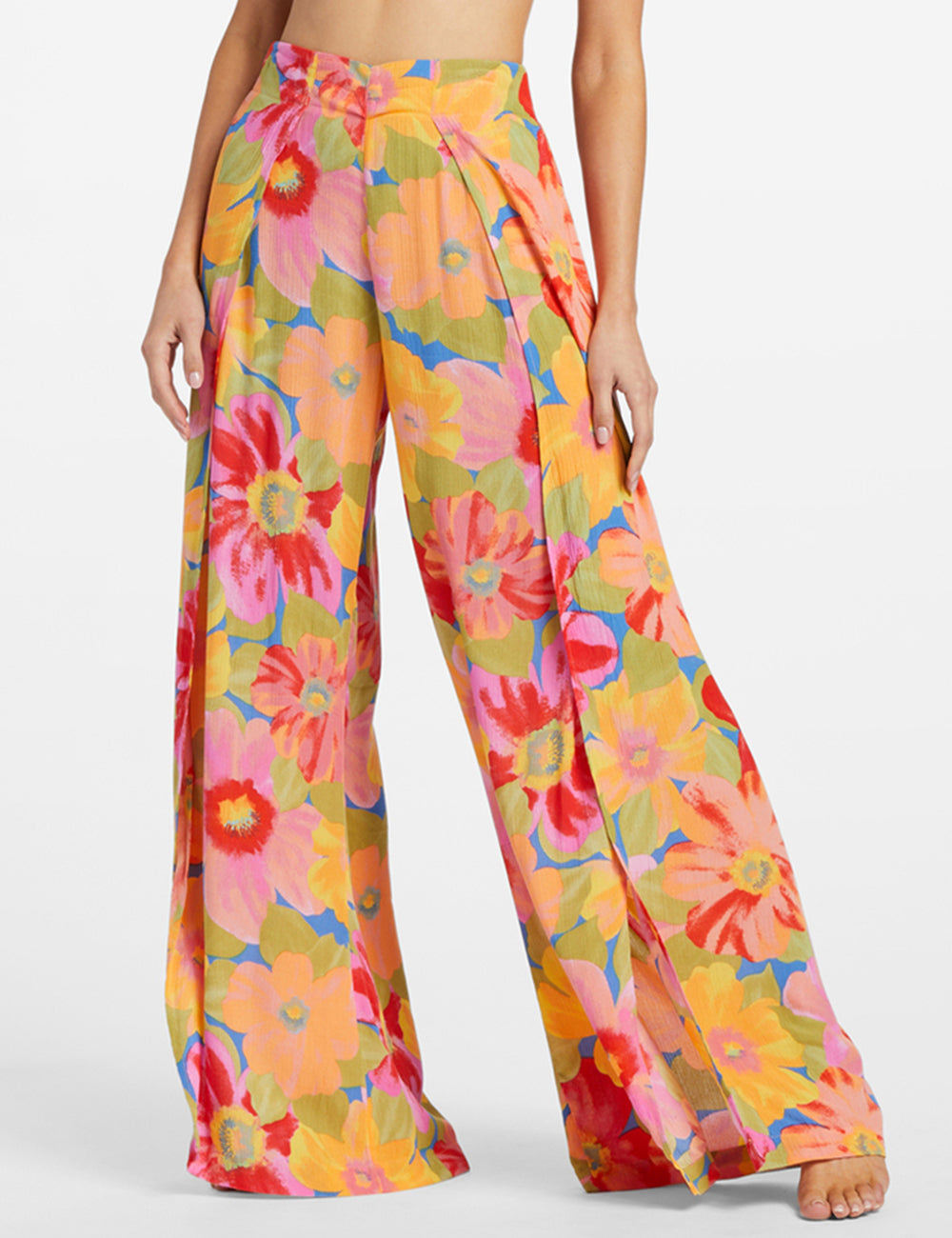 Flower Pants with Flared Details