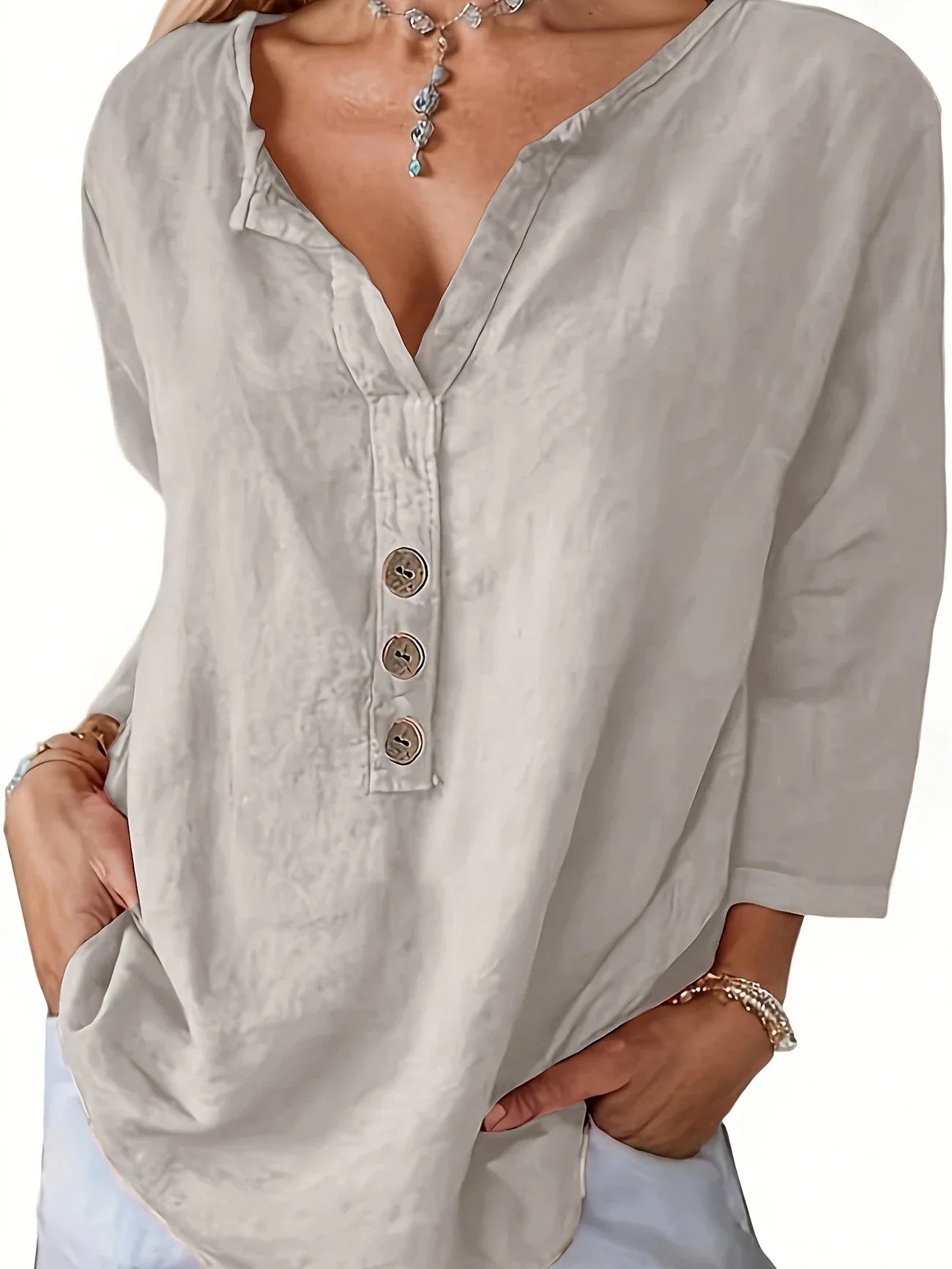 Solenya™ | Cotton-Linen Blouse