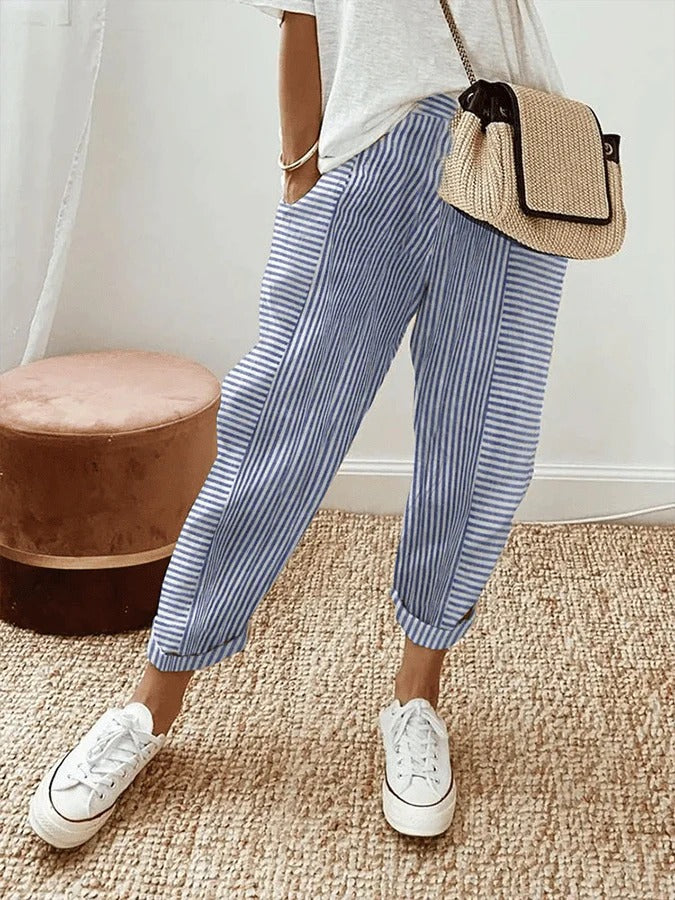 SOPHIA | Elegant in Casual Striped Pants
