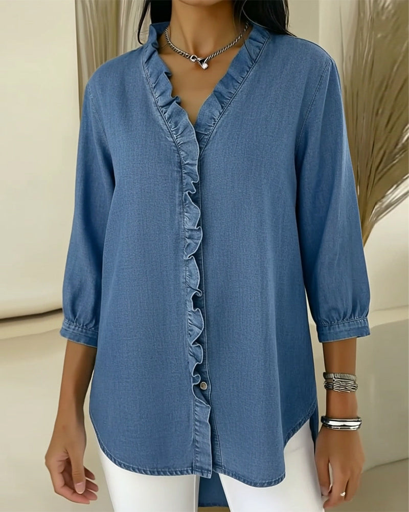 Regina™ | Elegant Ruffled Blouse