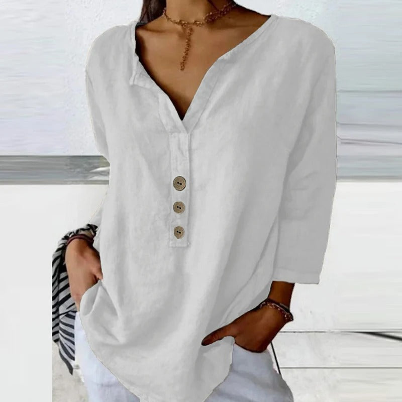 Solenya™ | Cotton-Linen Blouse