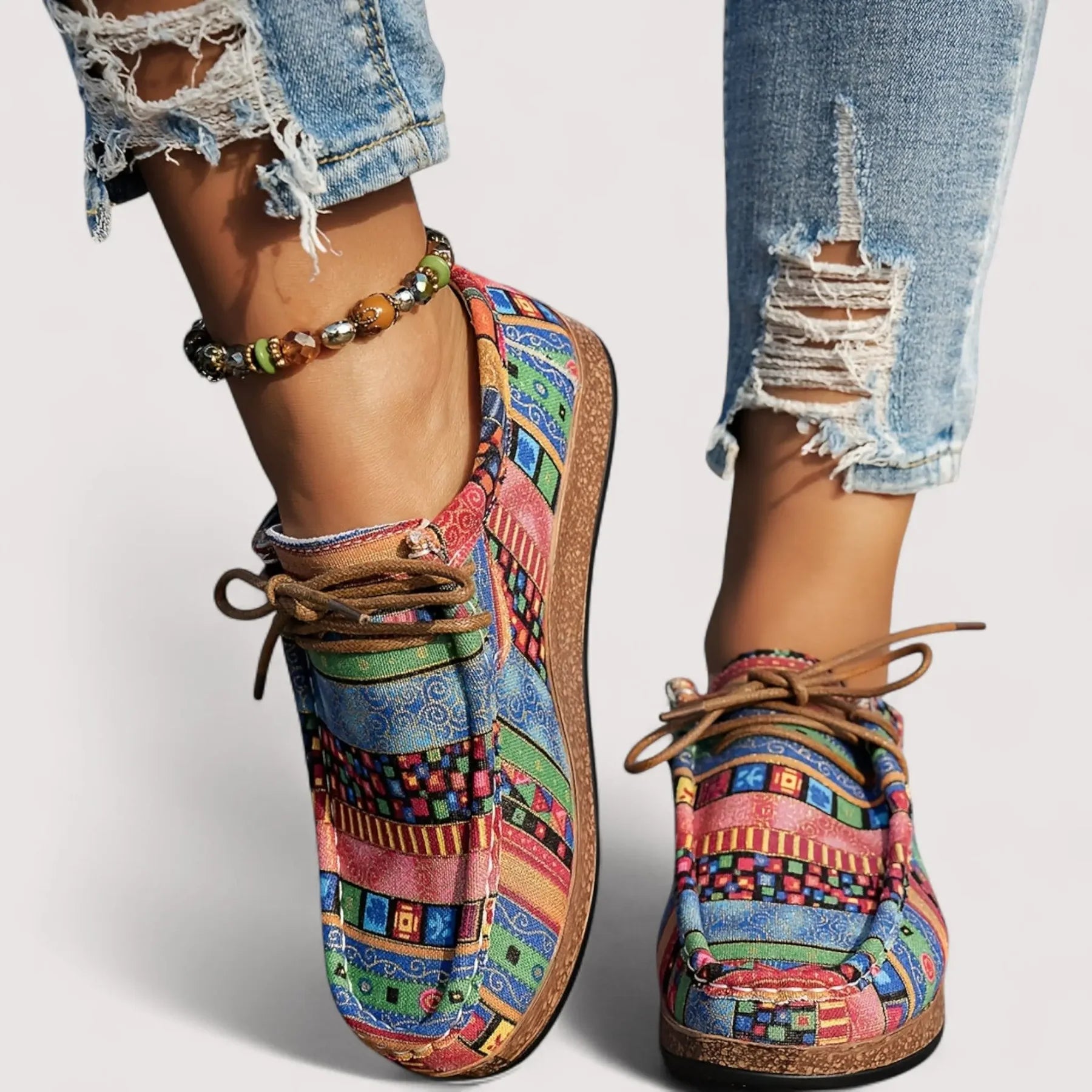 DAKOTA | Boho Lace-Up Sneakers for Artistic Everyday Style