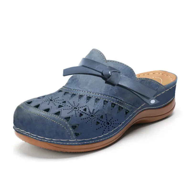 Zoey | Cutout Wedge Clogs with Bow Detail and Arch Support