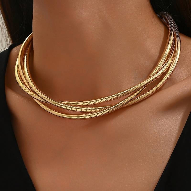 Layered Vintage Gold Necklace