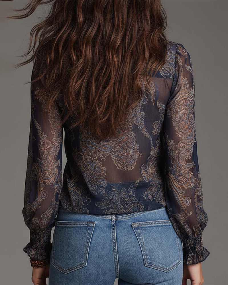 Katie™ | Refined Blouse with Half-Zip and Ruffles