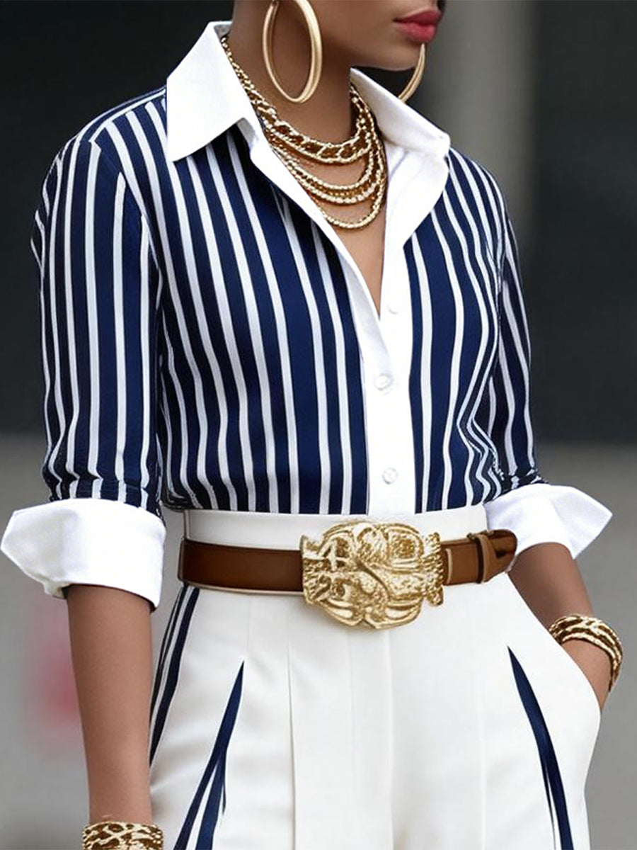 Amal™ | Artistic Striped Shirt