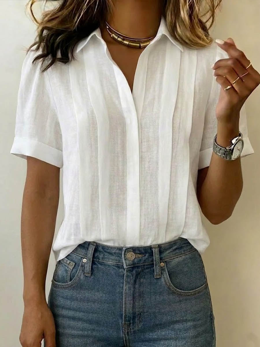 Rim™ | Loose Pleated Shirt with Collar