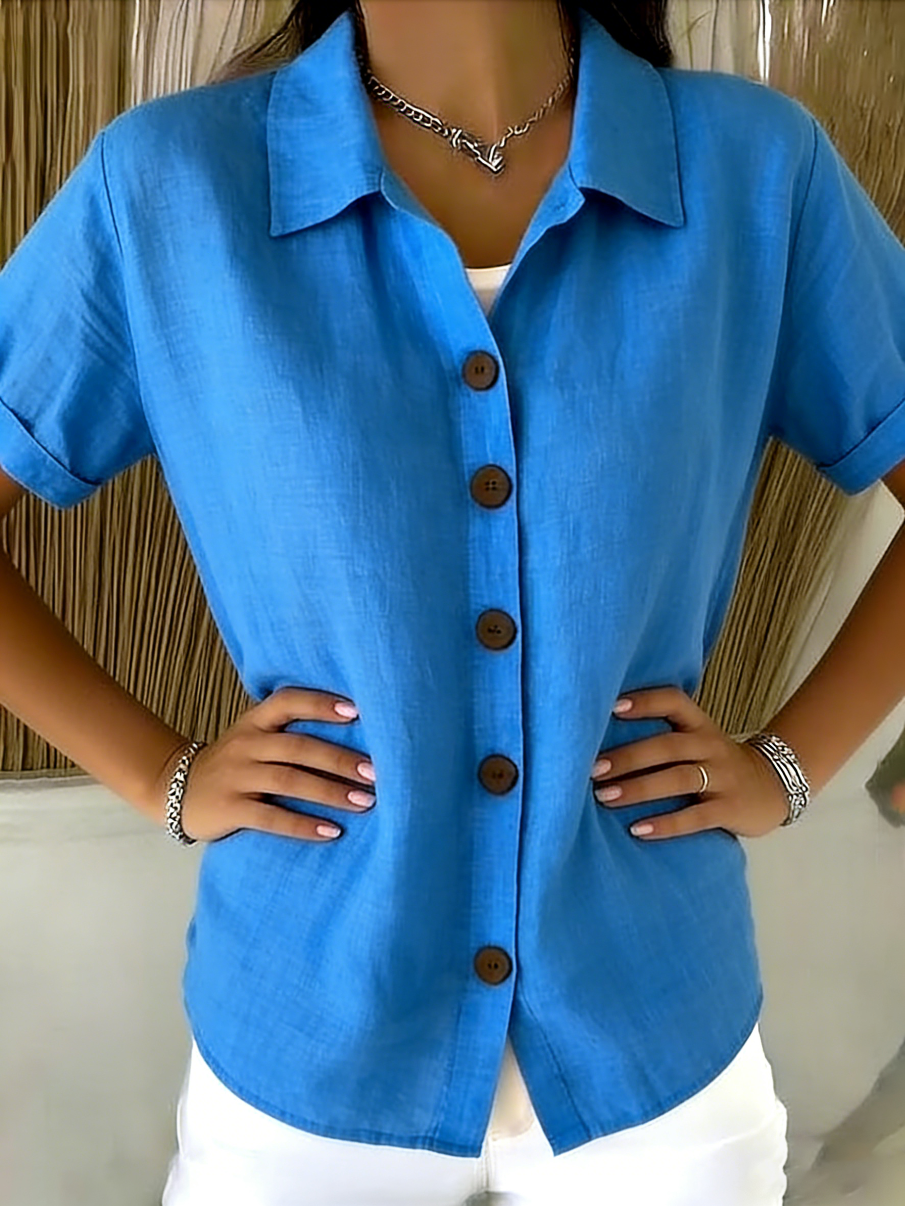 Aya™ | Button-Up Linen & Cotton Shirt