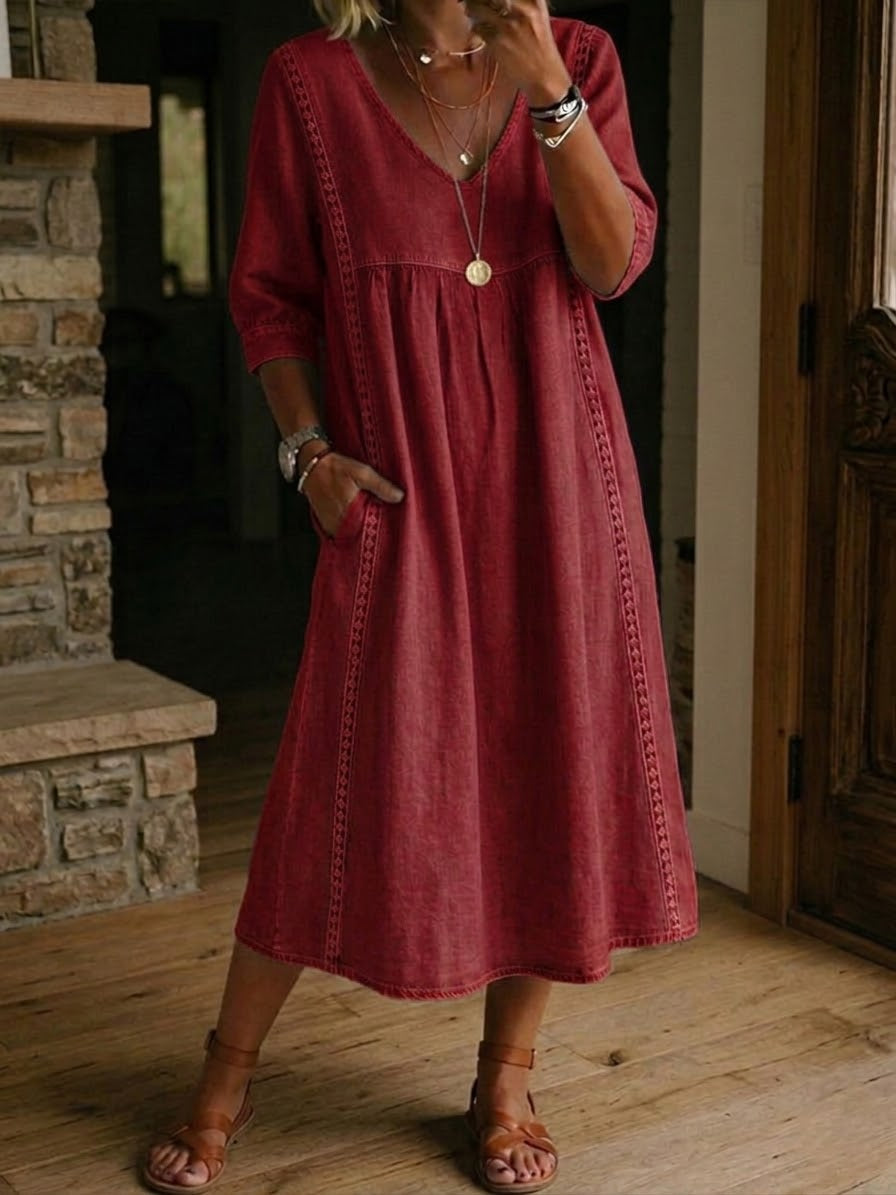 FLORA | A-Line Midi Dress For Relaxed Summer Style