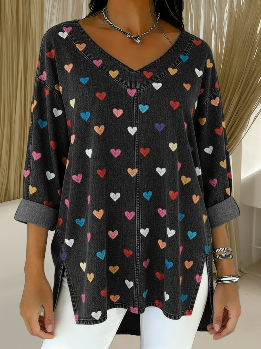 Soraya™ | V-Neck Denim Top