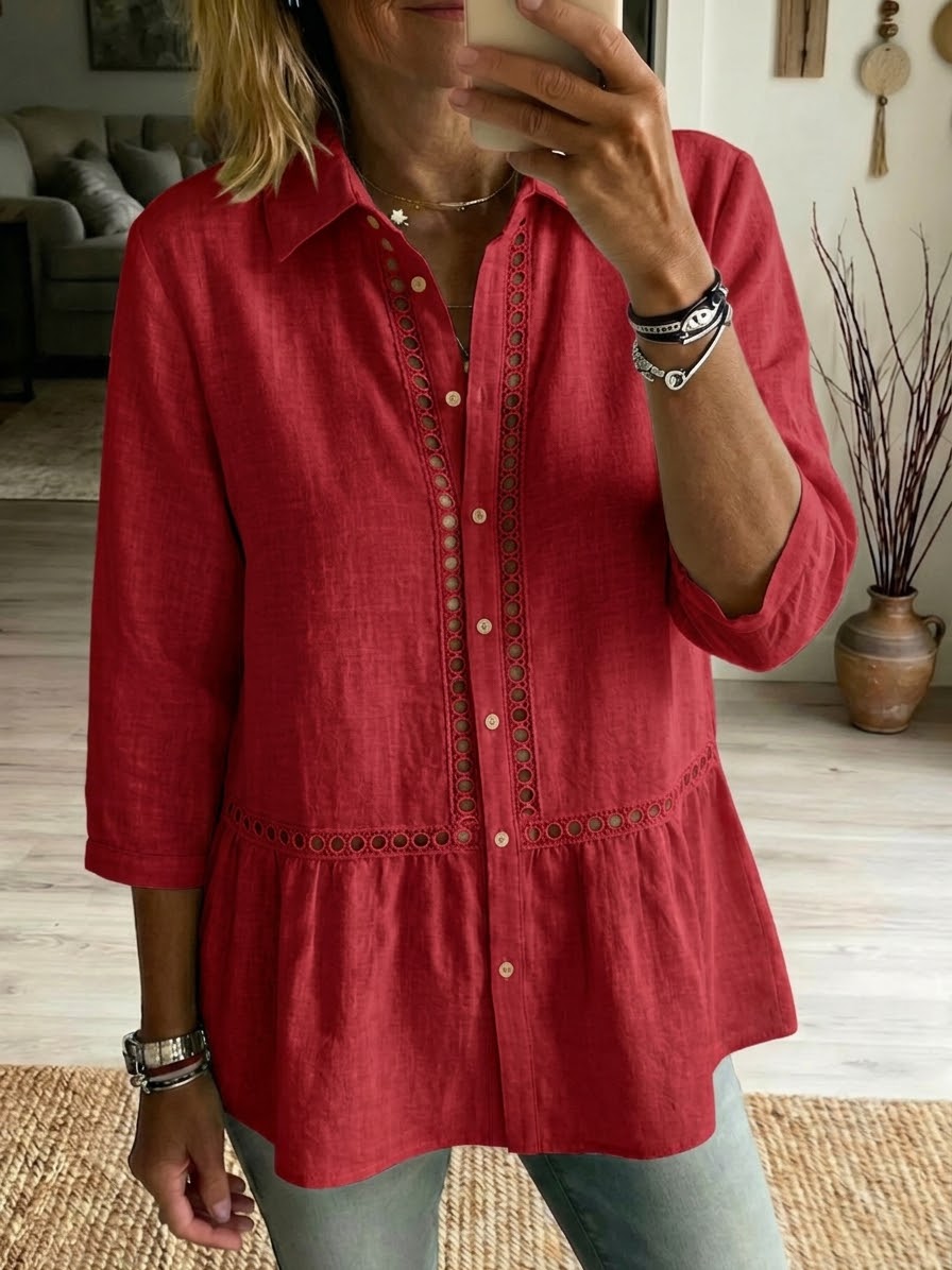 Rania™ | Linen & Cotton Patchwork Shirt