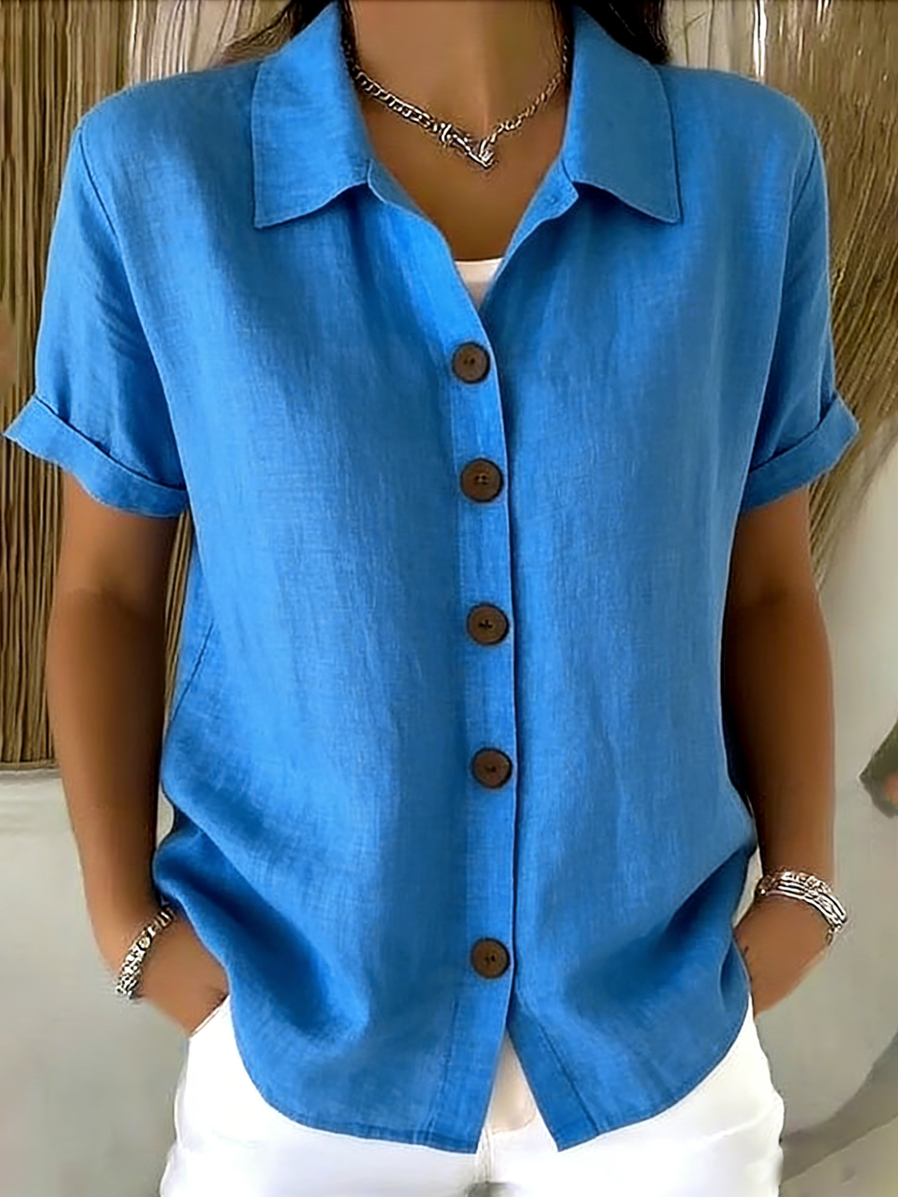 Aya™ | Button-Up Linen & Cotton Shirt